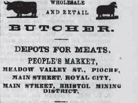 Pioche Record June 17 1882  This June 17, 1882 ad in the Pioche Record shows how Mr. Adelman is trying to cornver the met market with three locations.